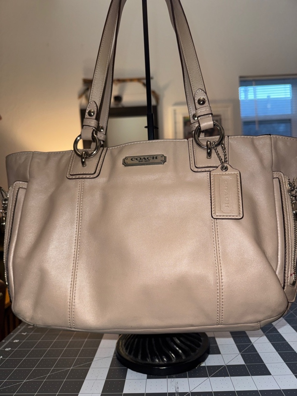 Retired Coach Leather Shimmer Leather Tote